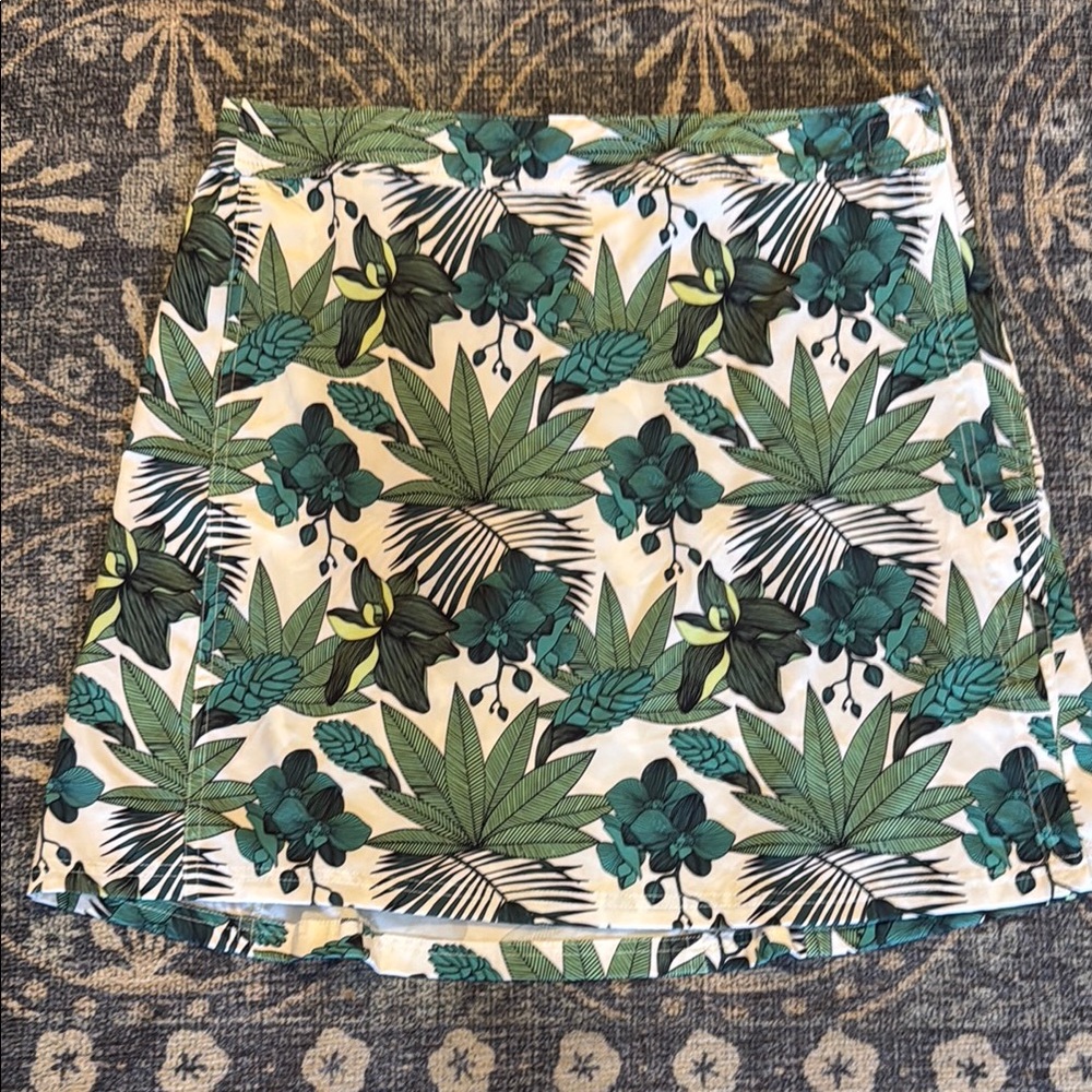 RipSkirt Tropical Green and White Mini Skirt size Large